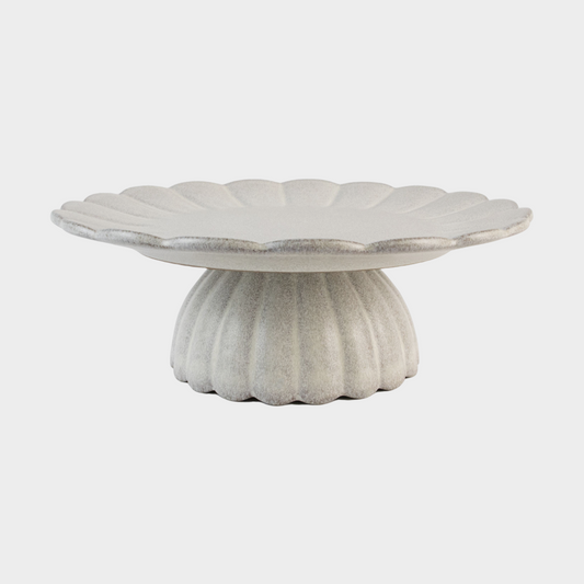 Plat à gateau sur pied blanc Maria Terracota Lagos